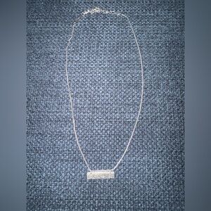 Kendra Scott Silver Textured Bar Necklace